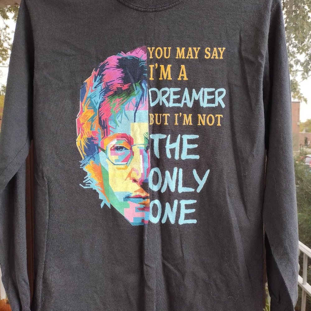 John Lennon T Shirt Small Black Long Sleeve You May Say I’m a Dreamer.